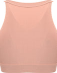 Onzie Women's Beige High Support Ribbed Yoga Crop Top