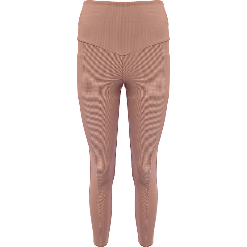 Onzie Womens Beige High Waisted Ribbed Leggings