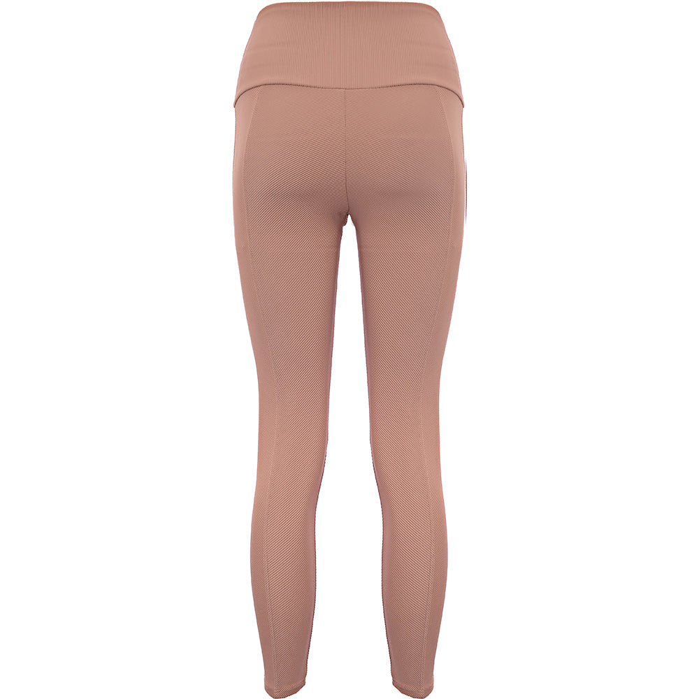 Onzie Womens Beige High Waisted Ribbed Leggings