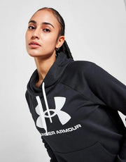 Womens Under Armour Training Plus Rival Fleece Hoodie in Black