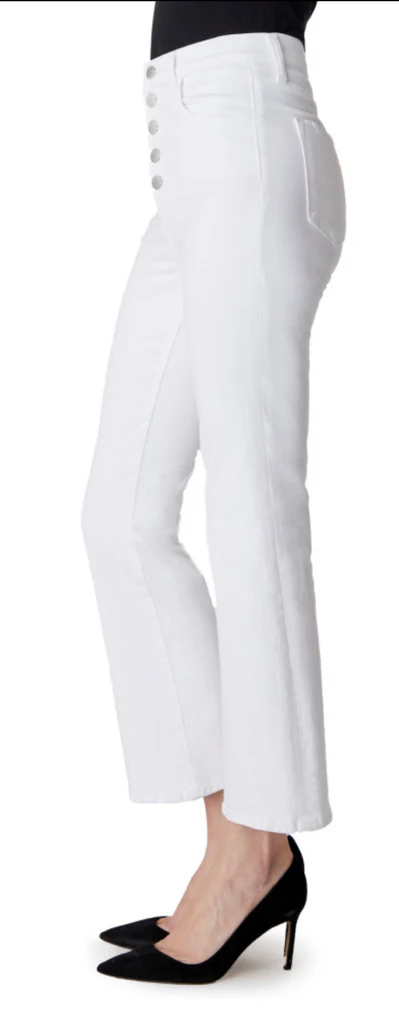 J Brand Womens Lillie High Rise Cropped Flare Jean In White