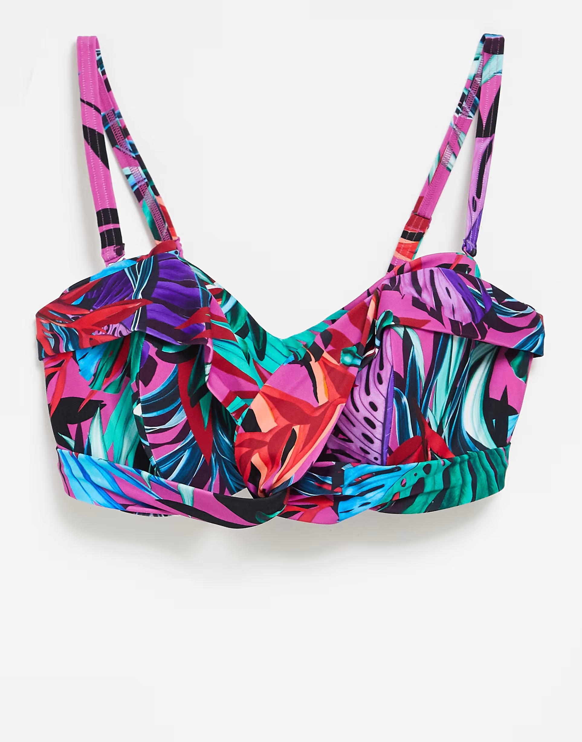 Figleaves Womens Fuller Bust Bahama Underwired Bandeau Bikini Top In Multi