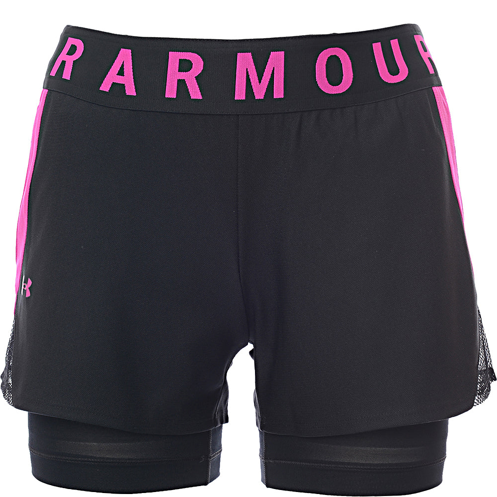 Under Armour Womens Training Play Up 2-in-1 Shorts in Black