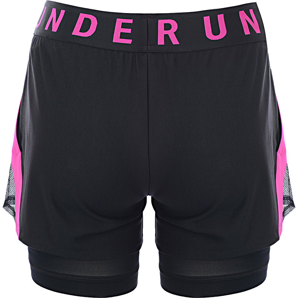 Under Armour Womens Training Play Up 2-in-1 Shorts in Black