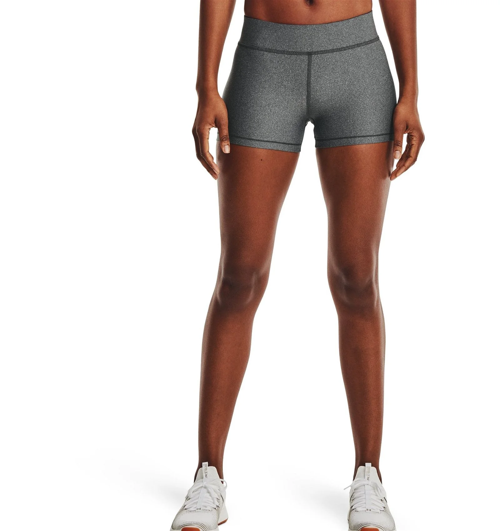 Under Armour Womens Training Heat Gear Base Layer Booty Shorts In Grey