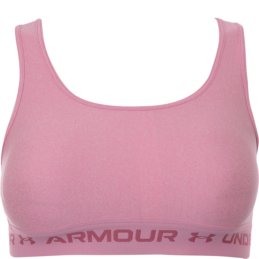 Under Armour Women's Pink Training Crossback Mid Support Sports Bra