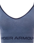 Under Armour Womens Training Seamless Mid Support Long Sports Bra in Blue