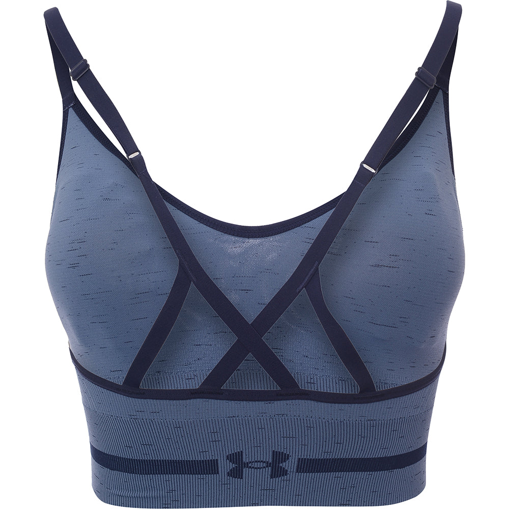 Womens Under Armour Blue Training Seamless Mid Support Sports Bra