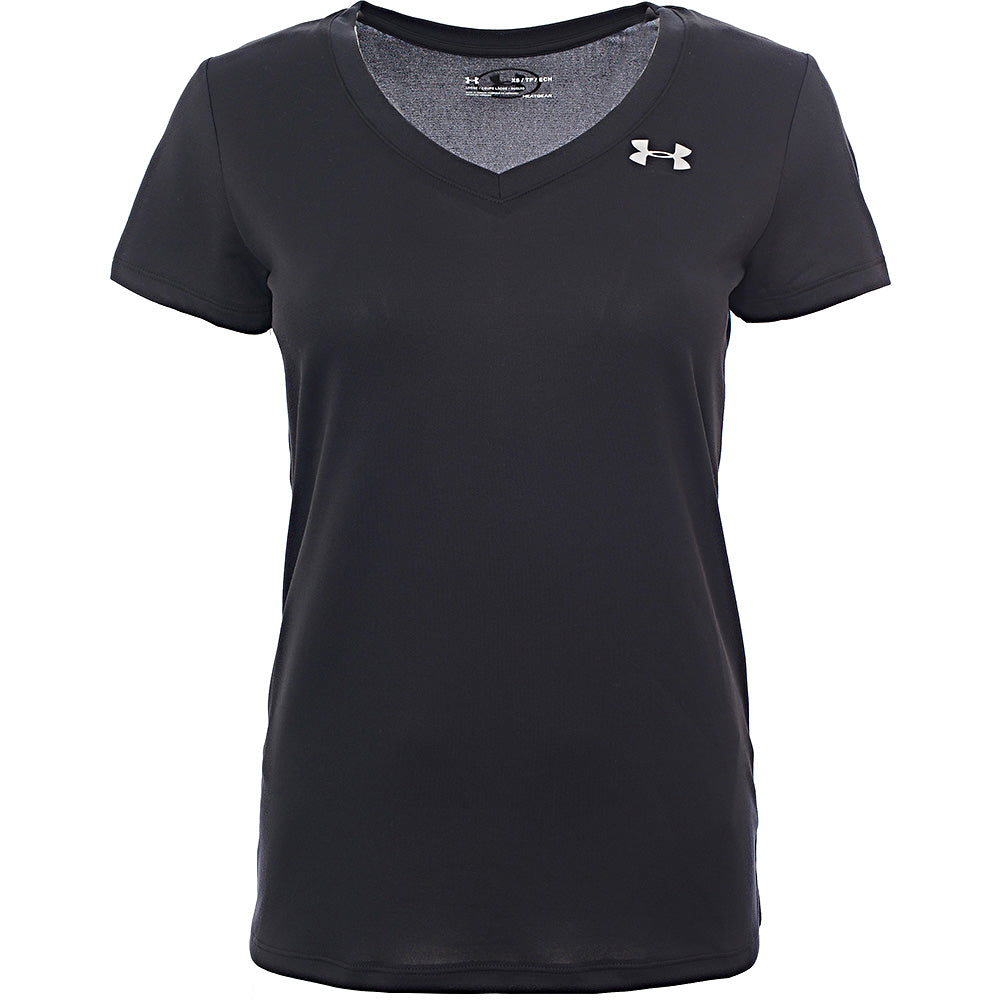 Under Armour Womens Training Tech V Neck T-Shirt In Black