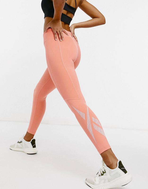 Womens Reebok Training Logo Leggings in Washed Orange