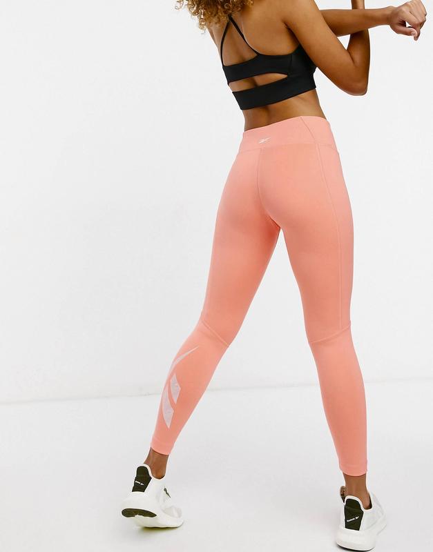 Womens Reebok Training Logo Leggings in Washed Orange