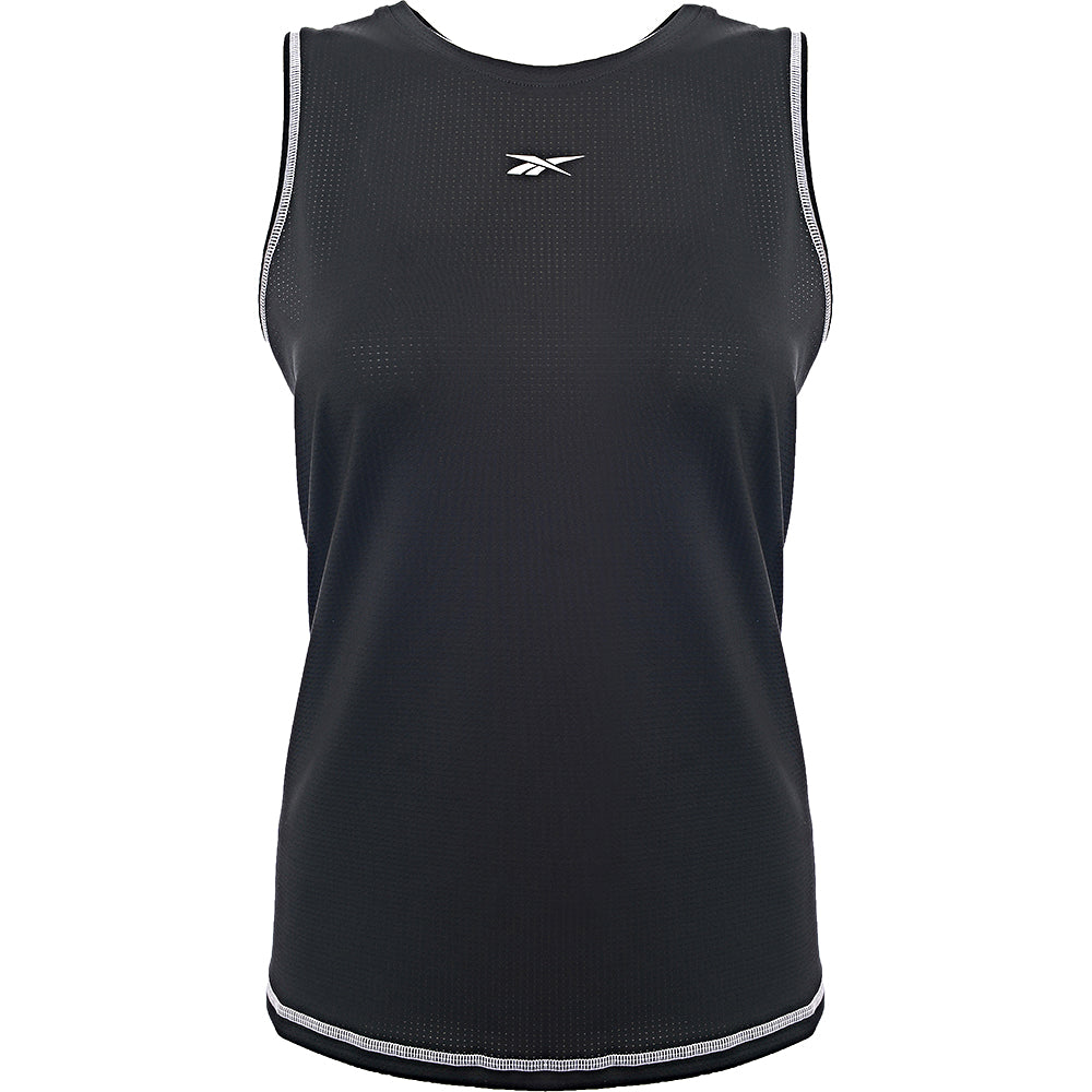 Womens Reebok Training Plus Mesh Tank with Seam in Black