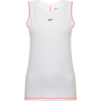 Reebok Women's White Training Mesh Tank With Seam Detail