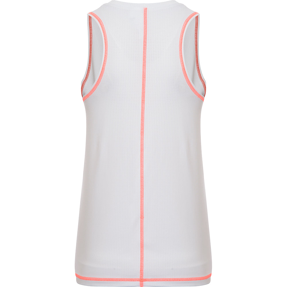 Reebok Women's White Training Mesh Tank With Seam Detail