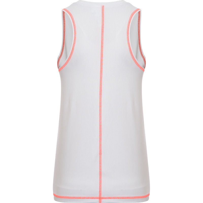 Reebok Women's White Training Mesh Tank With Seam Detail