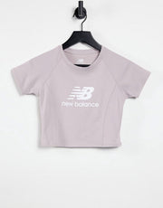 New Balance Womens Logo T-Shirt in Lilac in Purple