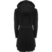 Liquorish Womens Black Hooded Coat