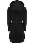 Liquorish Womens Black Hooded Coat