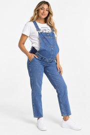 Urban Bliss Maternity Womens Dungarees In Mid Wash