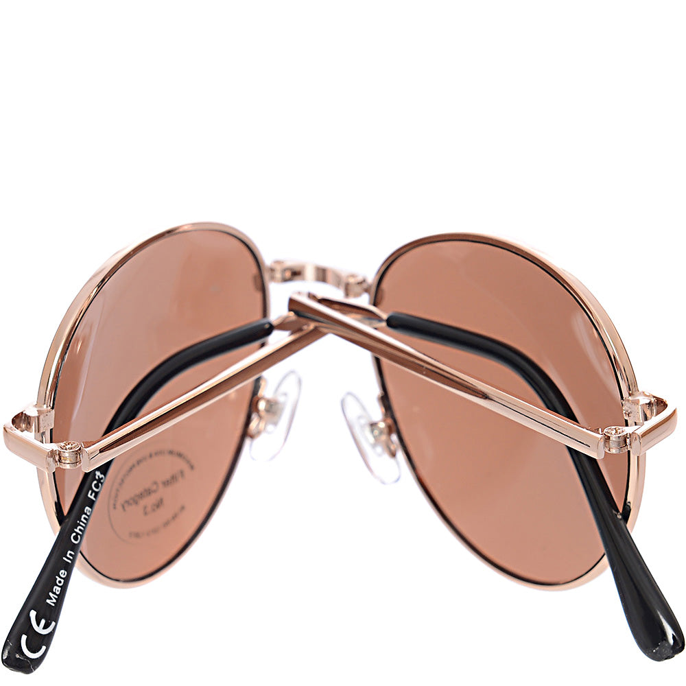 South Beach Women's Minimal Aviator Foldable Sunglasses