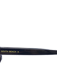 South Beach Womens 90s Oversized Rectangle Frame Sunglasses in Black