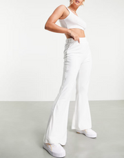 Puma Womens Icons 2.0 Fashion Wide Leg Pants In White