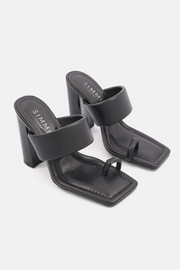 Womens Simmi London Wide Fit Tour Padded Mules With Toe Loop In Black