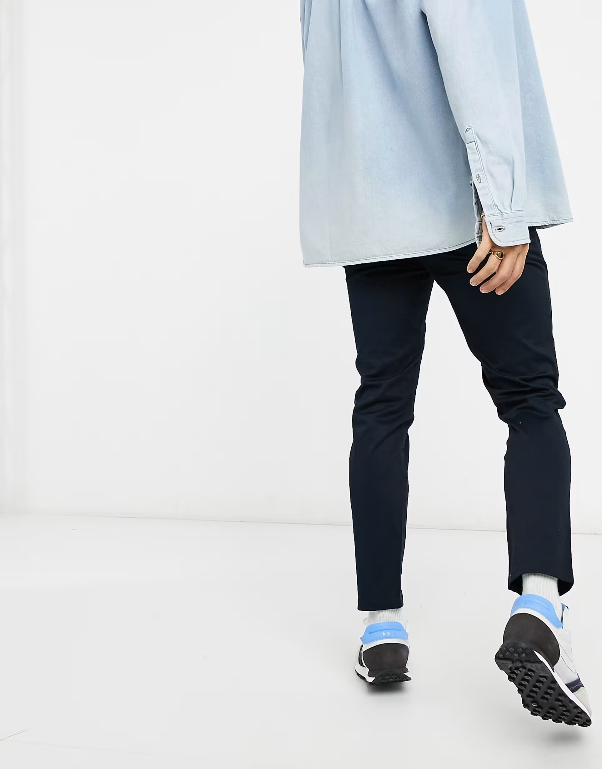 River Island Mens Skinny Chinos In Navy