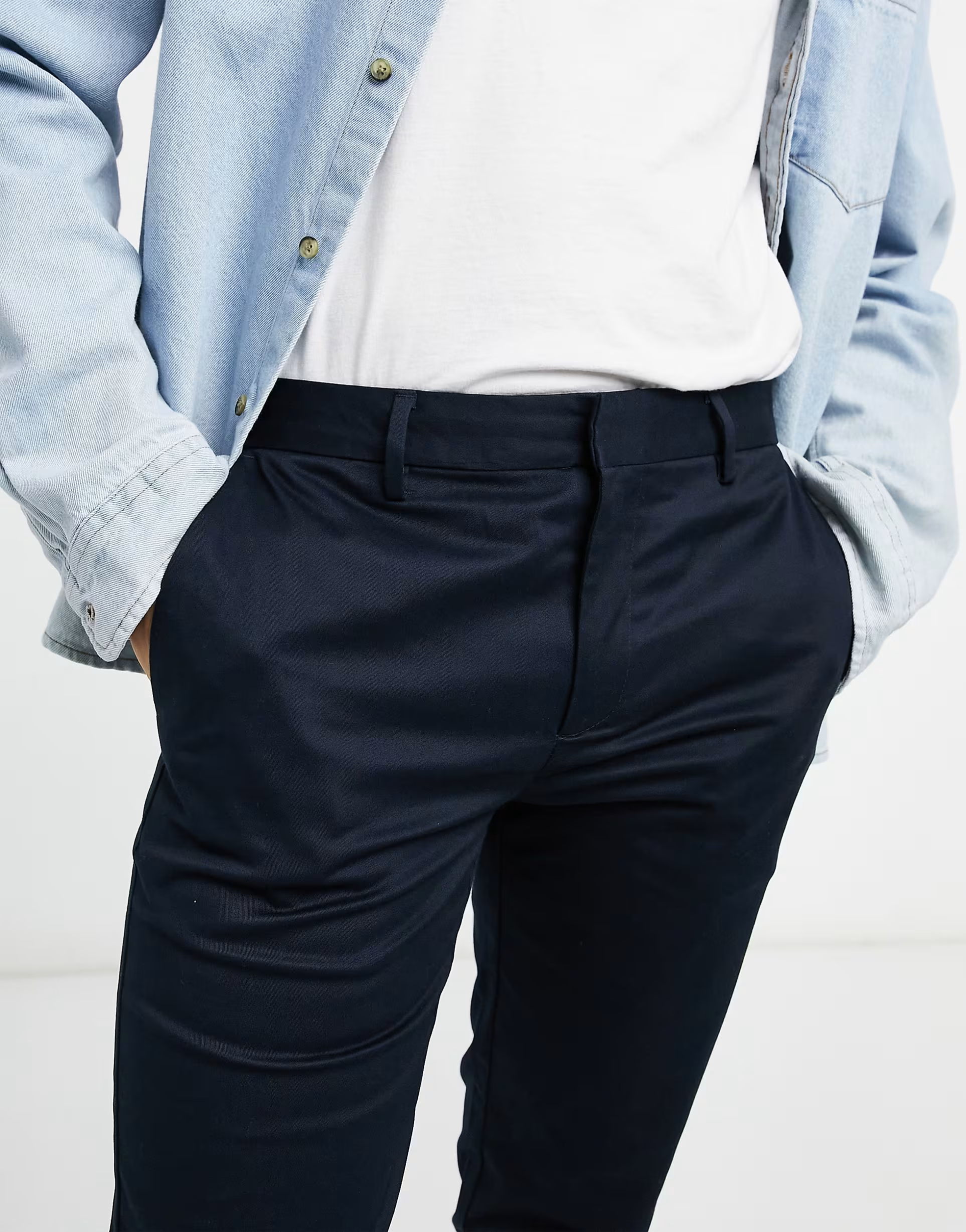 River Island Mens Skinny Chinos In Navy
