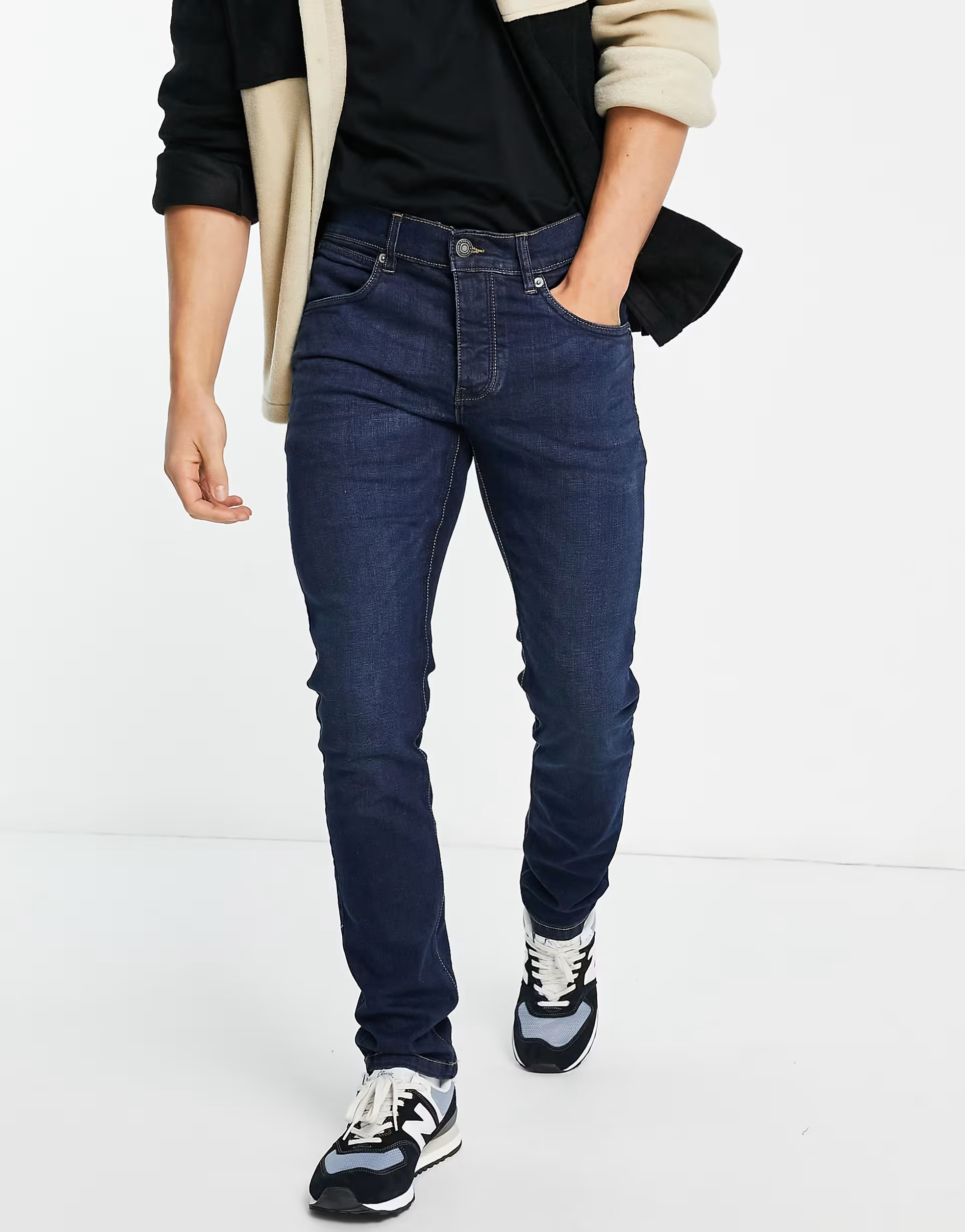 Mens French Connection Slim Fit Jeans in Dark Blue