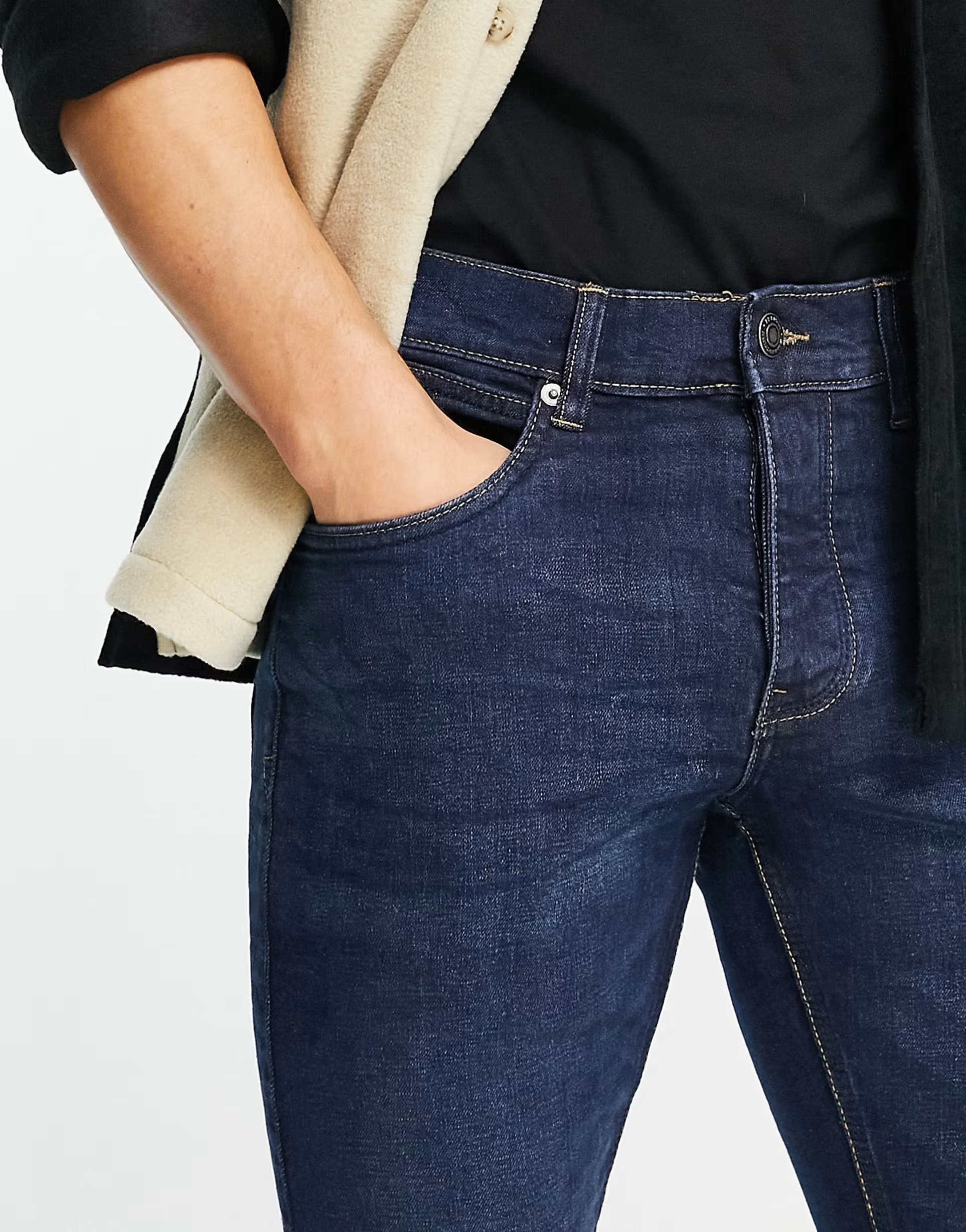 Mens French Connection Slim Fit Jeans in Dark Blue