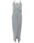 TFNC Womens Sage Bridesmaid Satin Halterneck Top Maxi Dress