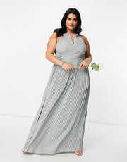 TFNC Womens Plus Bridesmaid Pleated Wrap Detail In Green