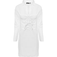 Lasula Women's Corset-Detail Shirt Dress