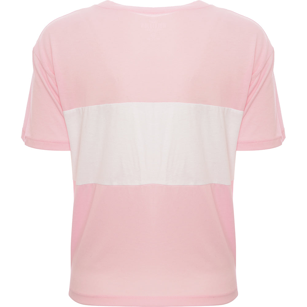 Hollister Women's Pink Logo Stripe T-Shirt