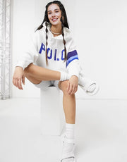 Womens Polo Ralph Lauren Collegiate Logo Hoodie in White