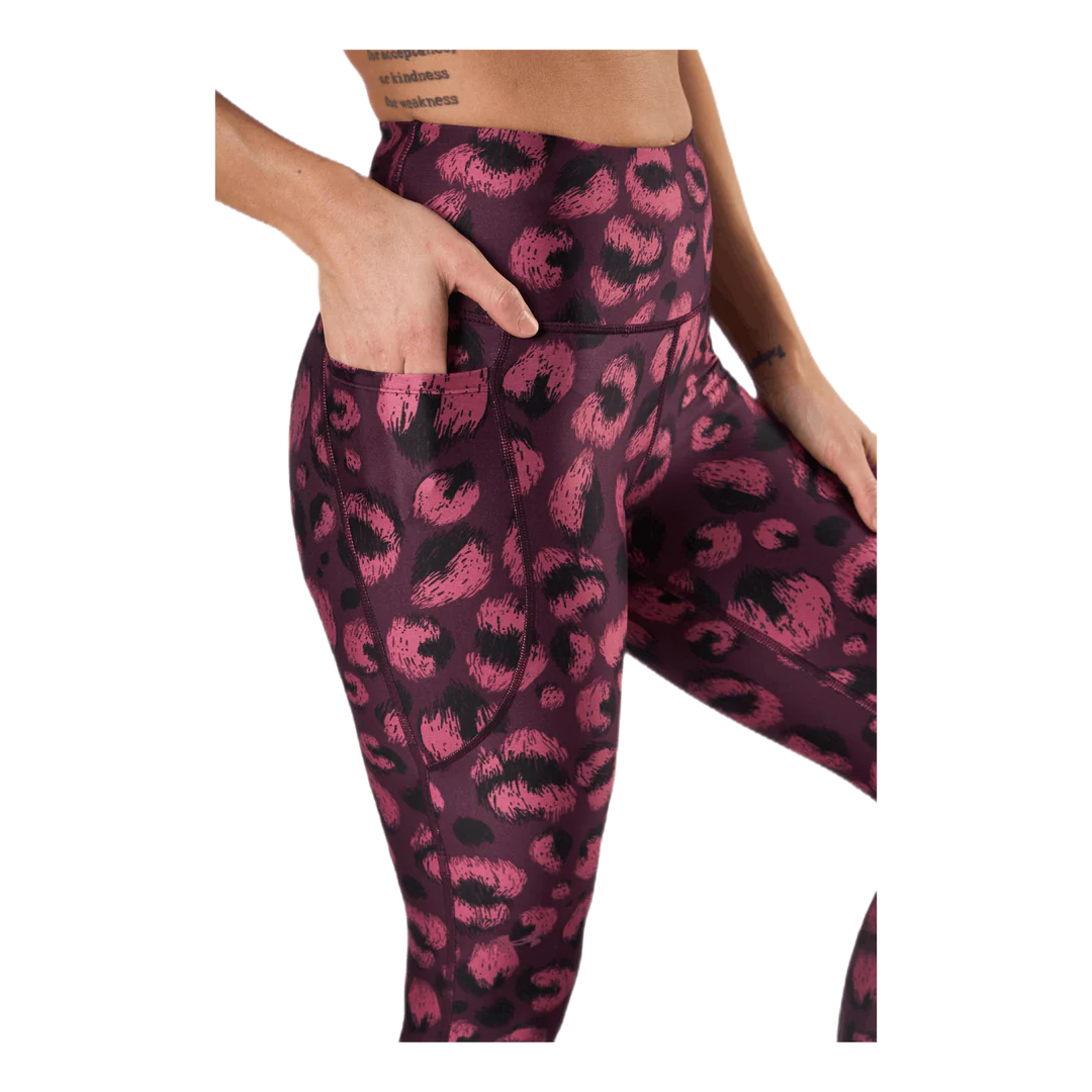 Under Armour Womens Training Heatgear Tonal 7/8 Crop Leggings in Pink Print