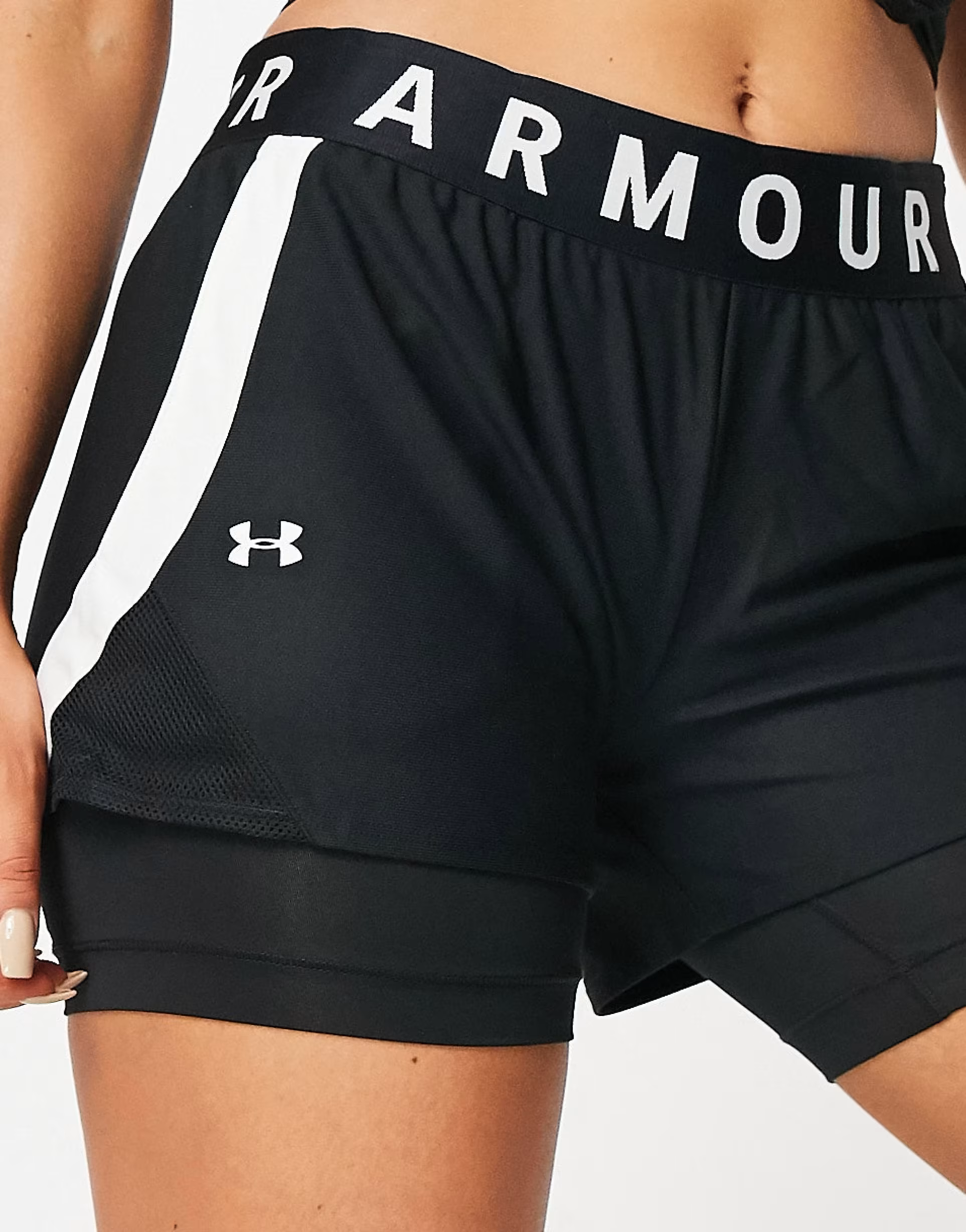 Under Armour Womens Training Ply Up 2-in Shor In Black