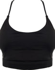 Puma Women's Black Studio Seamless Light Support Strappy Sports Bra