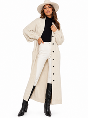 In The Style Womens X Lorna Luxe Long Line Cardi in Camel