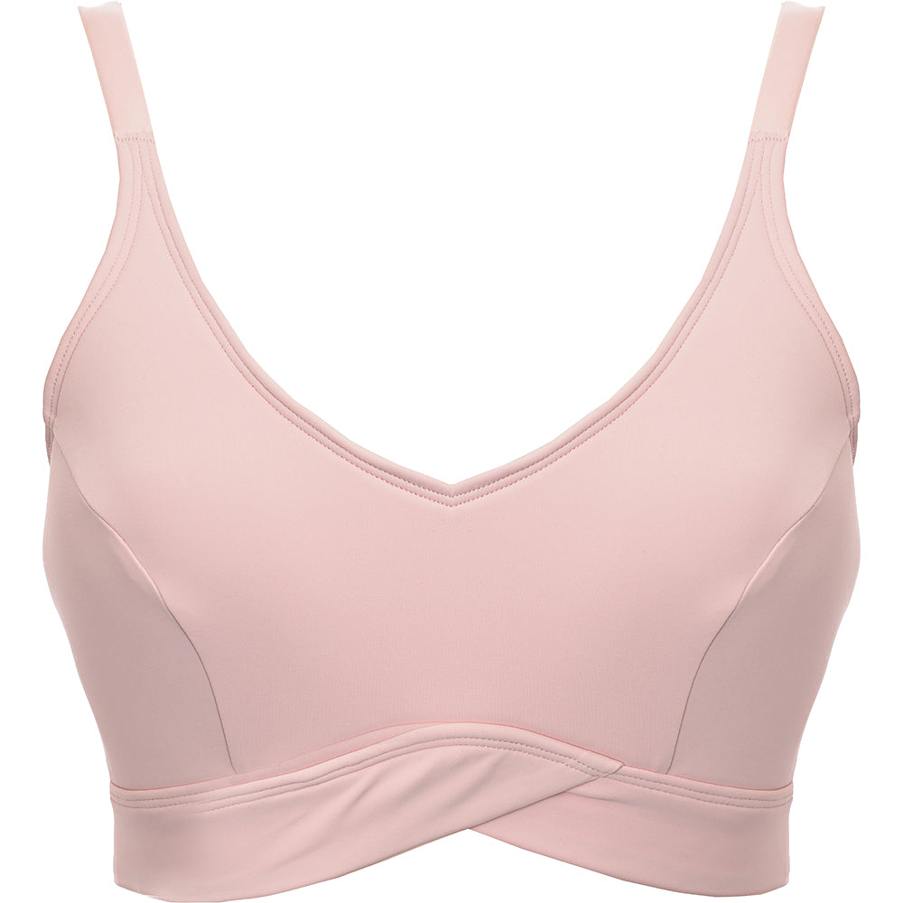 Ivory Rose Lingerie Womens Fuller Bust Cross Over Sports Bra in Pink