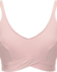 Ivory Rose Lingerie Womens Fuller Bust Cross Over Sports Bra in Pink