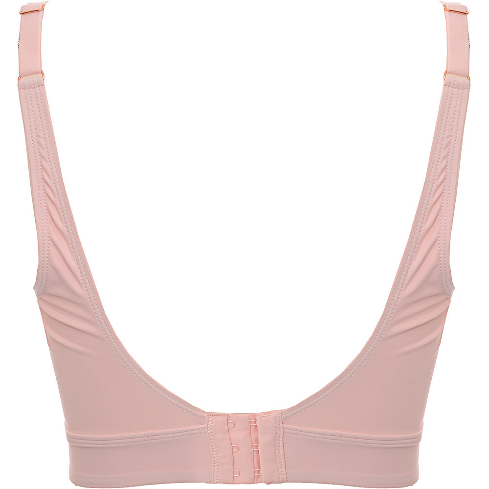 Ivory Rose Lingerie Womens Fuller Bust Cross Over Sports Bra in Pink