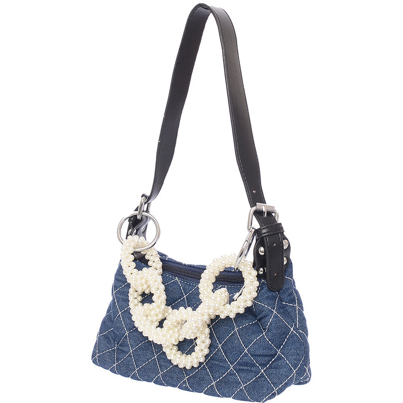 Ego Women's Quilted and Pearl Shoulder Bag