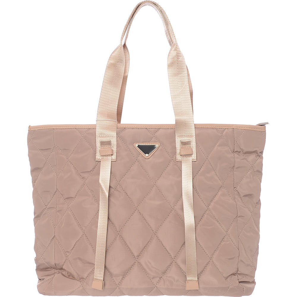 Ego Women's Camel Quilted Tote Bag