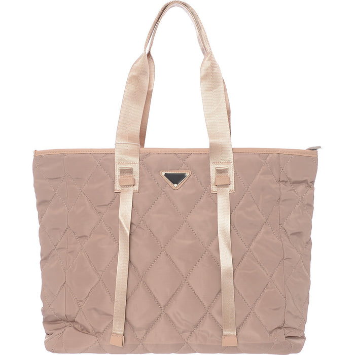 Ego Women's Camel Quilted Tote Bag