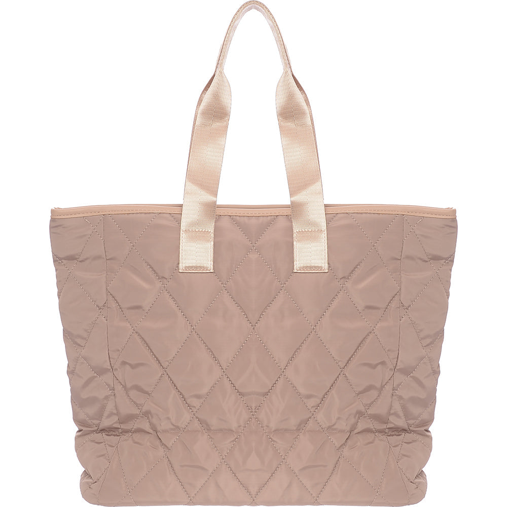 Ego Women's Camel Quilted Tote Bag