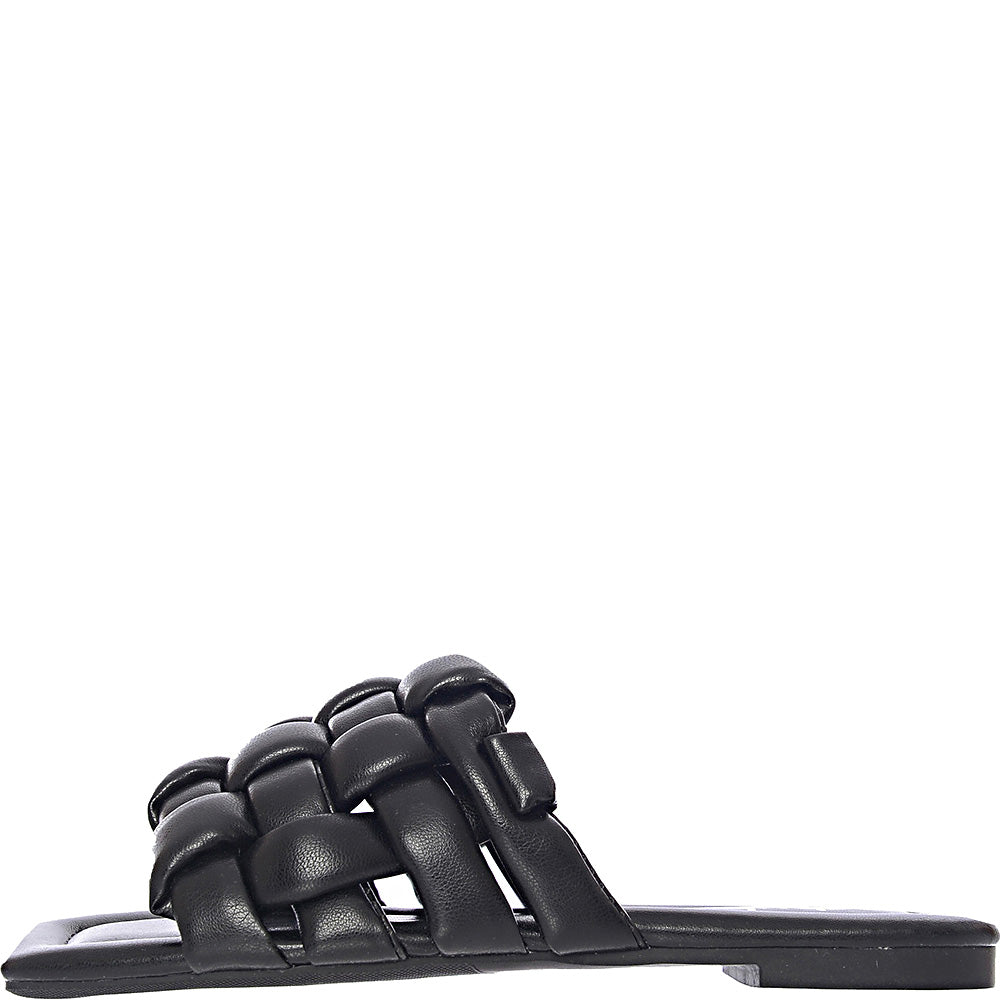 schuh Women's Tilde Woven Slide Sandals in Black