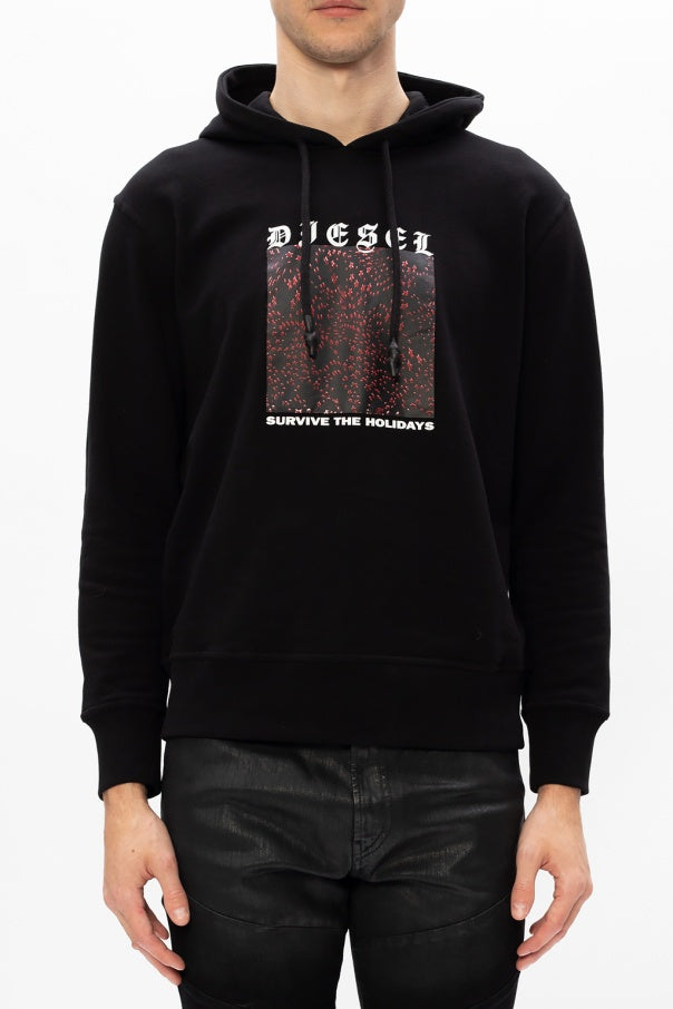 Mens Diesel Brandon Long Sleeve Sweat in Black