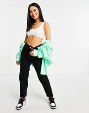 Missguided Womens Petite Riot Highwaisted Denim Mom Jean In Black